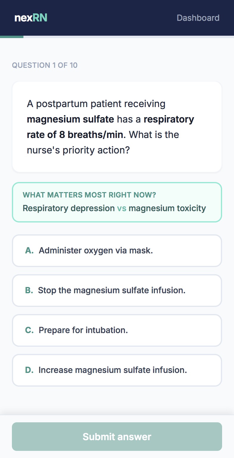 nexRN practice question